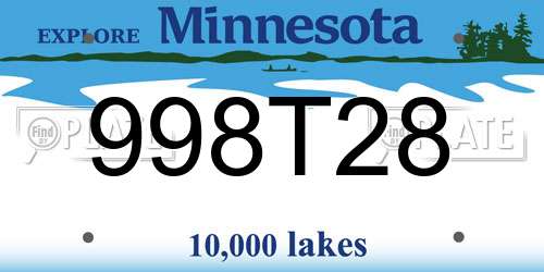 998T28 Minnesota License Plate