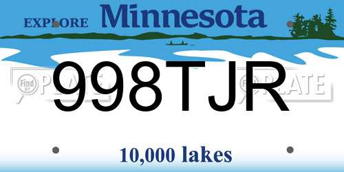 998TJR Minnesota License Plate