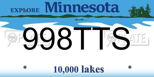 998TTS Minnesota License Plate