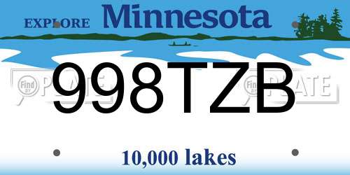 998TZB Minnesota License Plate