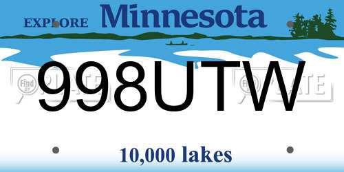 998UTW Minnesota License Plate