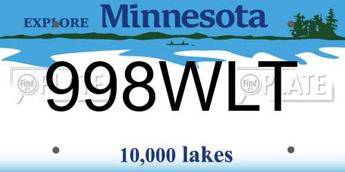 998WLT Minnesota License Plate