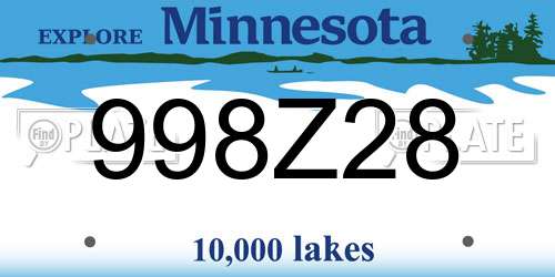 998Z28 Minnesota License Plate