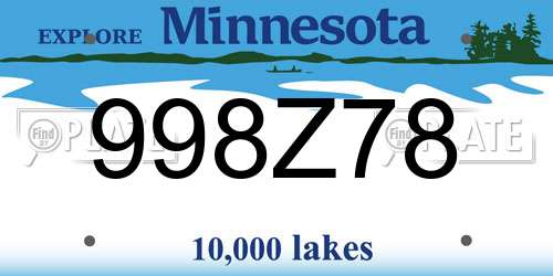 998Z78 Minnesota License Plate