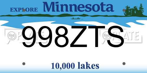 998ZTS Minnesota License Plate