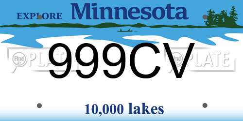 999CV Minnesota License Plate