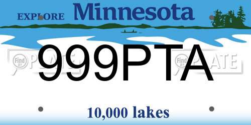 999PTA Minnesota License Plate
