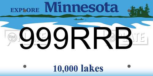 999RRB Minnesota License Plate