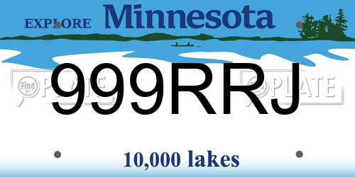 999RRJ Minnesota License Plate