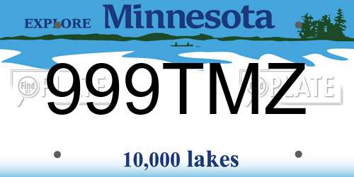 999TMZ Minnesota License Plate