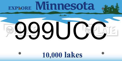999UCC Minnesota License Plate