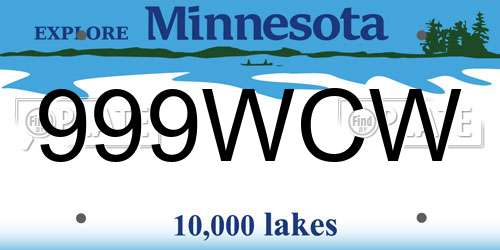 999WCW Minnesota License Plate