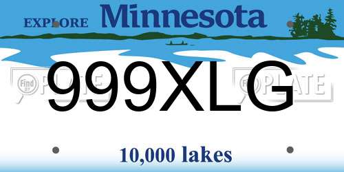 999XLG Minnesota License Plate
