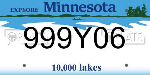 999Y06 Minnesota License Plate