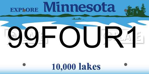 99FOUR1 Minnesota License Plate