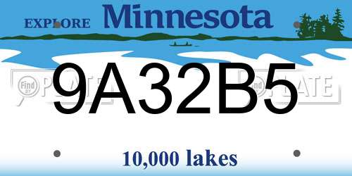 9A32B5 Minnesota License Plate