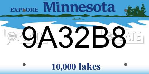 9A32B8 Minnesota License Plate