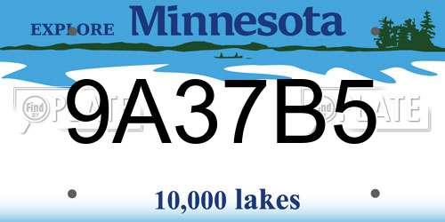 9A37B5 Minnesota License Plate