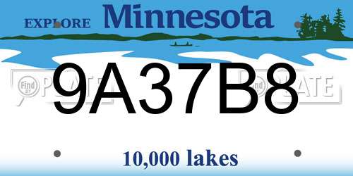 9A37B8 Minnesota License Plate
