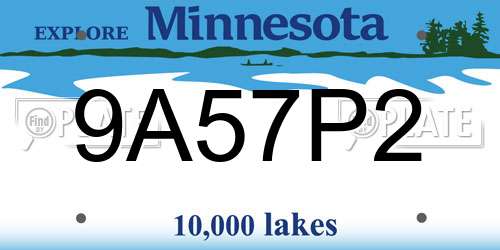 9A57P2 Minnesota License Plate