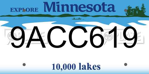 9ACC619 Minnesota License Plate