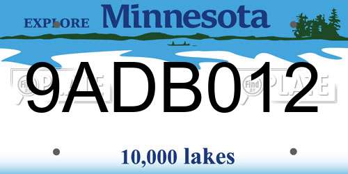 9ADB012 Minnesota License Plate