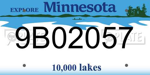 9B02057 Minnesota License Plate