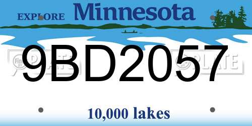 9BD2057 Minnesota License Plate