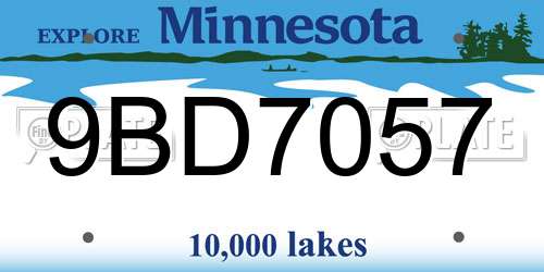 9BD7057 Minnesota License Plate