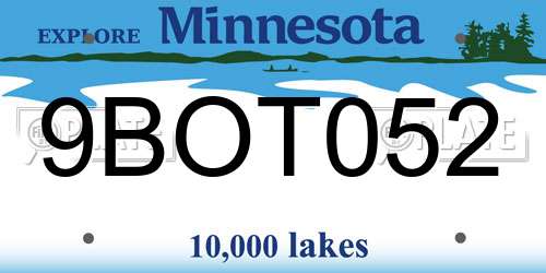 9BOT052 Minnesota License Plate