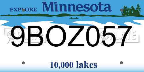 9BOZ057 Minnesota License Plate