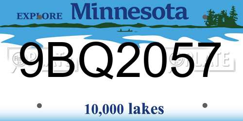 9BQ2057 Minnesota License Plate
