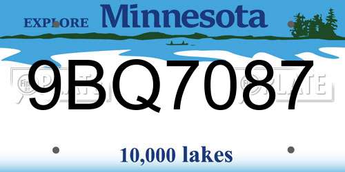 9BQ7087 Minnesota License Plate