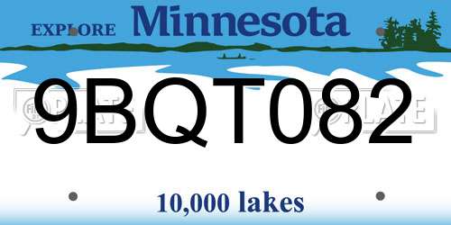 9BQT082 Minnesota License Plate