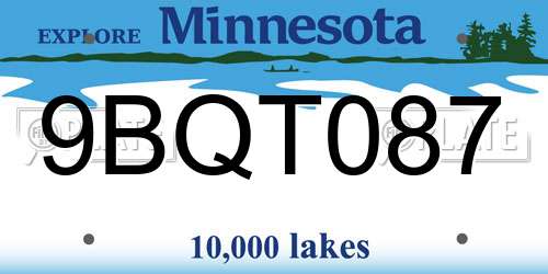 9BQT087 Minnesota License Plate