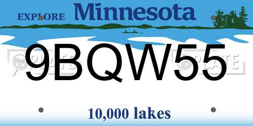 9BQW55 Minnesota License Plate