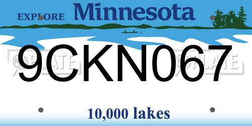9CKN067 Minnesota License Plate