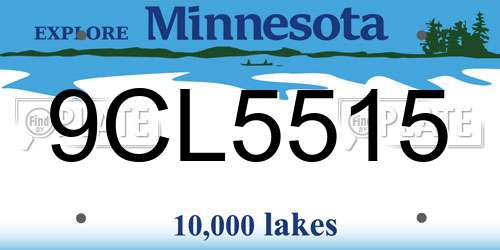 9CL5515 Minnesota License Plate