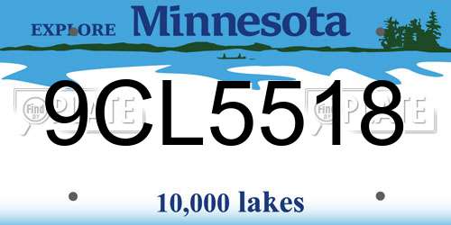 9CL5518 Minnesota License Plate
