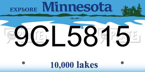 9CL5815 Minnesota License Plate