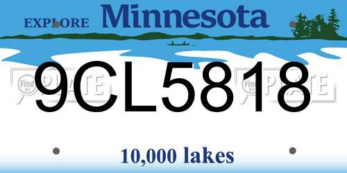 9CL5818 Minnesota License Plate
