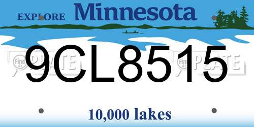 9CL8515 Minnesota License Plate