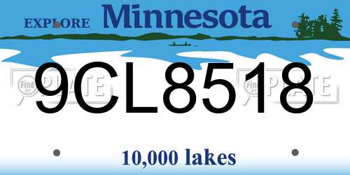 9CL8518 Minnesota License Plate
