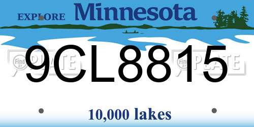 9CL8815 Minnesota License Plate