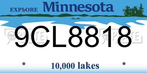 9CL8818 Minnesota License Plate