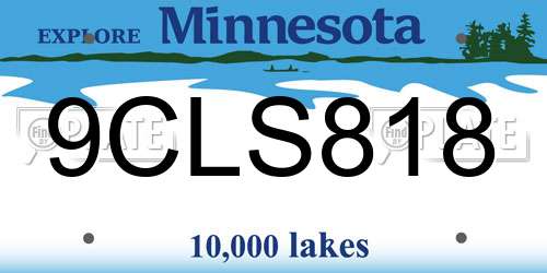 9CLS818 Minnesota License Plate