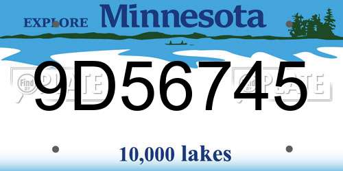 9D56745 Minnesota License Plate
