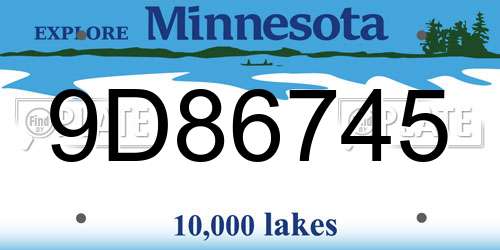 9D86745 Minnesota License Plate