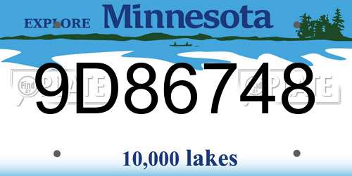 9D86748 Minnesota License Plate