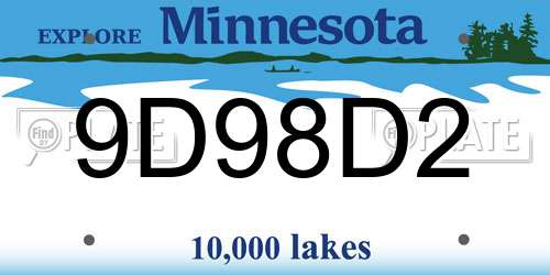 9D98D2 Minnesota License Plate